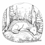 Fortress of Solitude: Sleeping Unicorn in Forest Coloring Pages 1