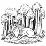 Fortress of Solitude: Sleeping Unicorn in Forest Coloring Pages 4