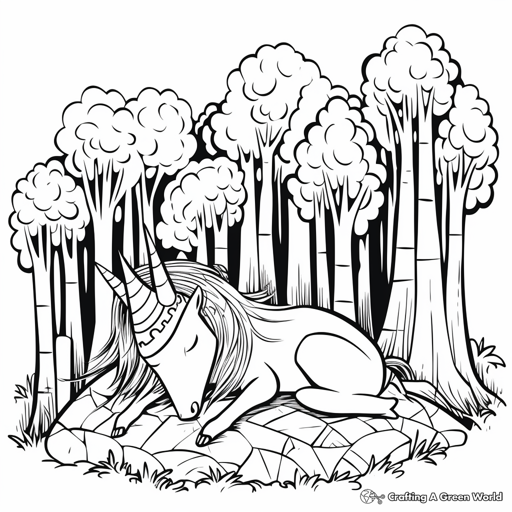 Sleeping Unicorn Coloring Pages Free & Printable!