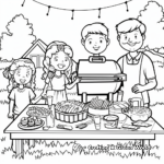 Fourth of July BBQ Party Coloring Pages 3