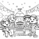 Fourth of July BBQ Party Coloring Pages 4