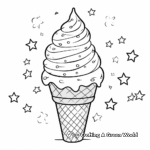 Fourth of July Ice Cream Cone Coloring Pages 1