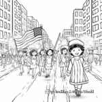 Fourth of July Parade Celebration Coloring Pages 1