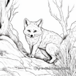 Fox in its Den: Natural Habitat Coloring Pages 1