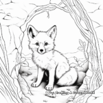 Fox in its Den: Natural Habitat Coloring Pages 2