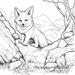 Fox in its Den: Natural Habitat Coloring Pages 4