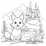 Foxes in Fairy Tale Settings Coloring Pages 1