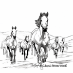 Free-Roaming Wild Horse Herd Coloring Sheets 1
