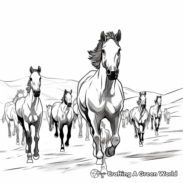 Herd Of Horses Coloring Pages Free Printable Herd Of Horses Coloring Pages Free Printable