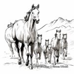 Free-Roaming Wild Horse Herd Coloring Sheets 2