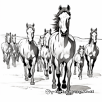 Free-Roaming Wild Horse Herd Coloring Sheets 3