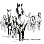 Free-Roaming Wild Horse Herd Coloring Sheets 4