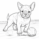 French Bulldog with a Ball Coloring Pages 2