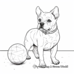 French Bulldog with a Ball Coloring Pages 4