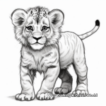 Friendly Baby Lion Coloring Pages for Kids 1