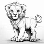 Friendly Baby Lion Coloring Pages for Kids 2