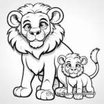 Friendly Baby Lion Coloring Pages for Kids 4