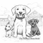 Friendly Black Lab and Friends Coloring Pages 1