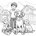 Friendly Black Lab and Friends Coloring Pages 2
