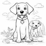 Friendly Black Lab and Friends Coloring Pages 3