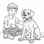 Friendly Boxer Dog Coloring Pages for Kids 1