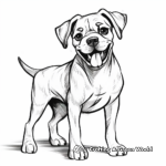 Friendly Boxer Dog Coloring Pages for Kids 2
