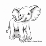 Friendly Cartoon Baby Elephant Coloring Pages 1