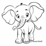 Friendly Cartoon Baby Elephant Coloring Pages 2