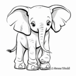 Friendly Cartoon Baby Elephant Coloring Pages 3