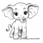 Friendly Cartoon Baby Elephant Coloring Pages 4