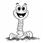 Friendly Cartoon Earthworm Coloring Pages 1
