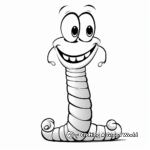 Friendly Cartoon Earthworm Coloring Pages 2