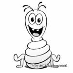 Friendly Cartoon Earthworm Coloring Pages 4