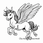 Friendly Cartoon Flying Unicorn Coloring Pages 2