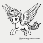 Friendly Cartoon Flying Unicorn Coloring Pages 3
