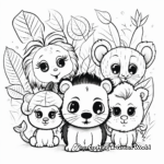 Friendly Cartoon Jungle Animals Coloring Sheets 3