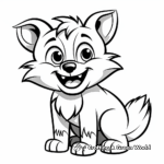 Friendly Cartoon Wolf Coloring Pages Designed for Kids 3