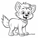 Friendly Cartoon Wolf Coloring Pages Designed for Kids 4