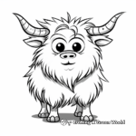 Friendly Cartoon Yak Coloring Pages for Children 1