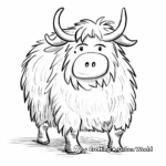 Friendly Cartoon Yak Coloring Pages for Children 2
