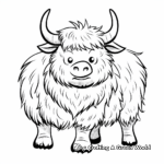 Friendly Cartoon Yak Coloring Pages for Children 3