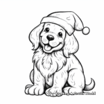 Friendly Christmas Dog Meeting Santa Coloring Pages 1