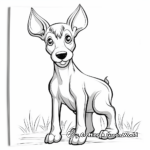 Friendly Doberman with Other Dogs Coloring Pages 2