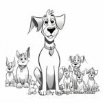 Friendly Doberman with Other Dogs Coloring Pages 3