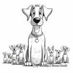 Friendly Doberman with Other Dogs Coloring Pages 4
