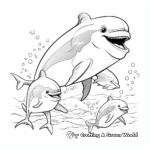 Friendly Dolphin Pod Coloring Pages 3