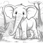 Friendly Elephant Jungle Animal Coloring Pages 3