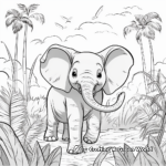Friendly Elephant Jungle Animal Coloring Pages 4