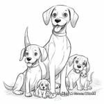 Friendly Family of Beagles Coloring Pages 3