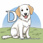 Friendly Golden Retriever Coloring Pages 1